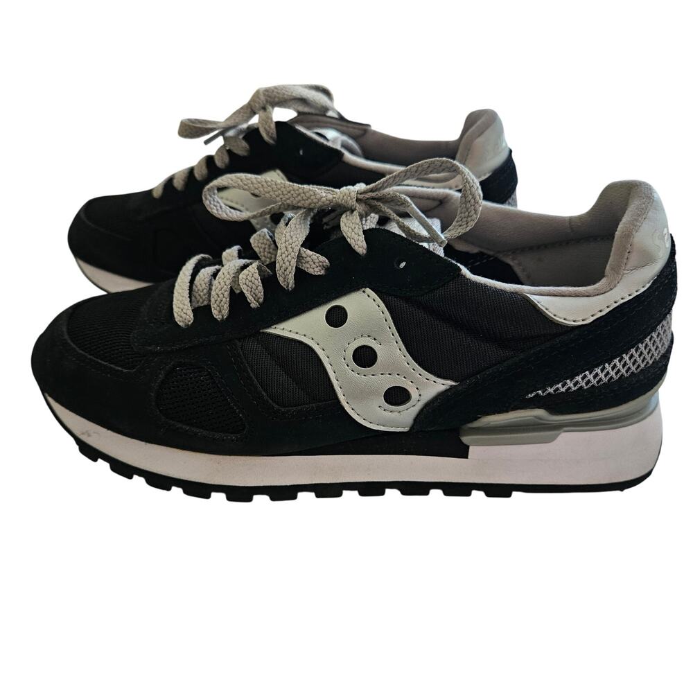Saucony Women's Shadow Original Running Shoes Size 7 Retro Sneaker Black Silver